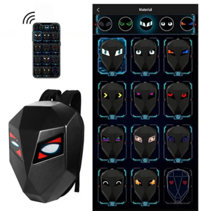 Mochila LED com Compartimento para Capacete, Notebook e USB