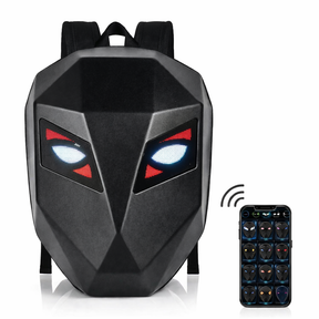 Mochila LED com Compartimento para Capacete, Notebook e USB