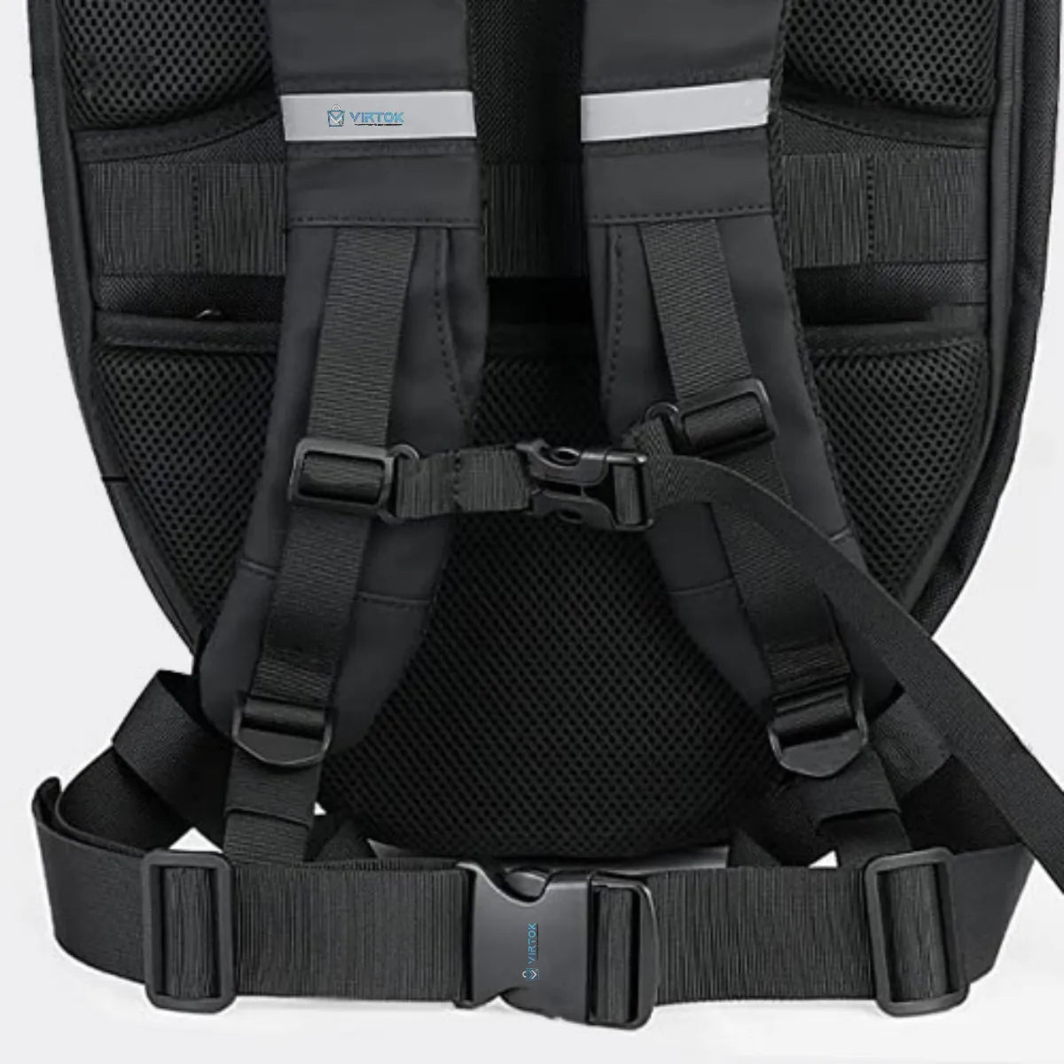 Mochila LED com Compartimento para Capacete, Notebook e USB